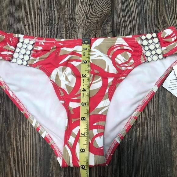 Nwt Perry Ellis Pink Bikini Bottoms with Jewelry - Picture 4 of 5